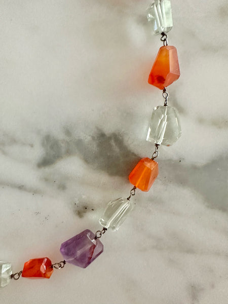 Girocollo CORNIOLA e AMETISTA