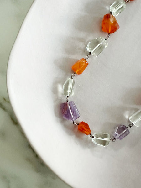 Girocollo CORNIOLA e AMETISTA