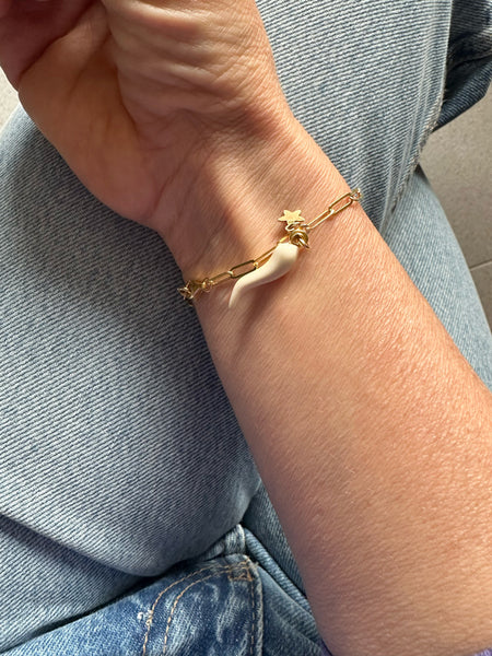 Bracciale Cornino bianco e stellina