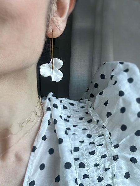 Mono orecchini FIORE BIANCO