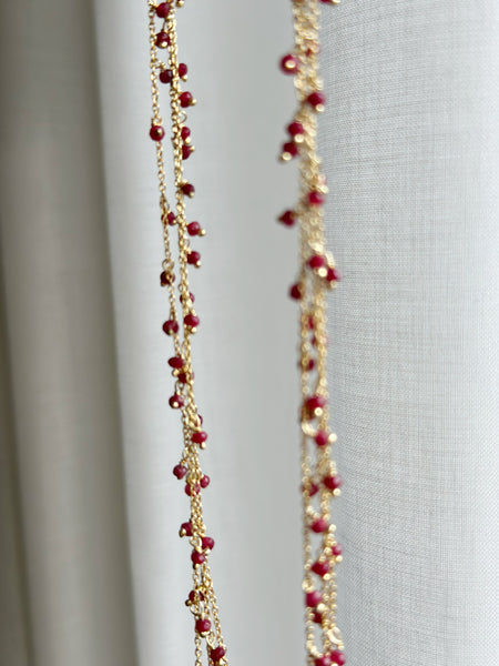 Collana 3 FILI di granato