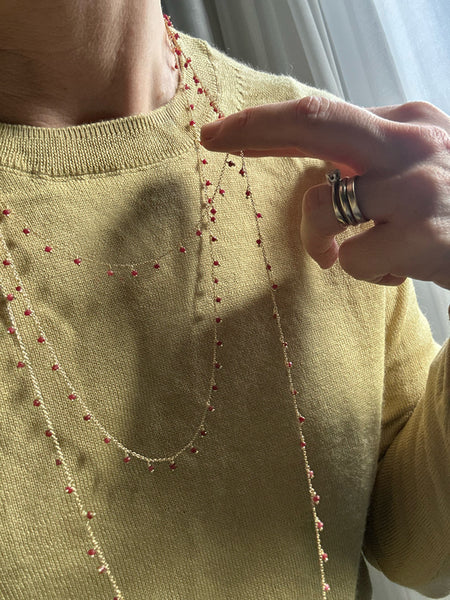 Collana 3 FILI di granato