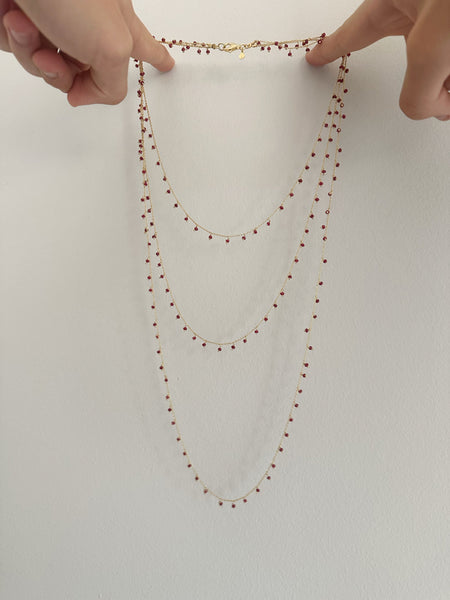 Collana 3 FILI di granato