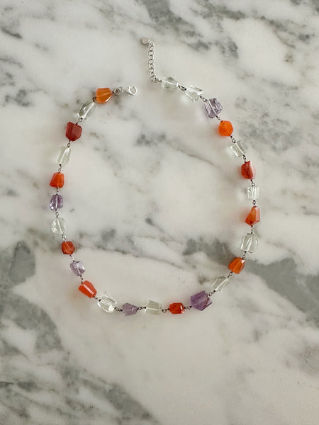 Girocollo CORNIOLA e AMETISTA