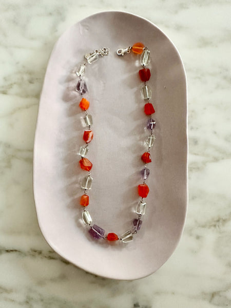 Girocollo CORNIOLA e AMETISTA