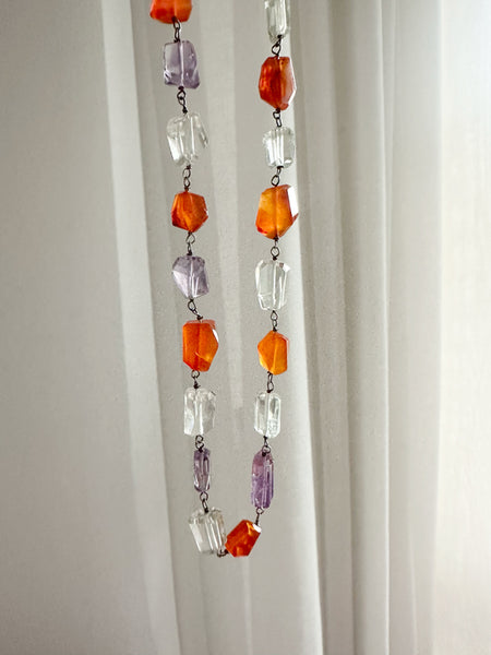 Girocollo CORNIOLA e AMETISTA