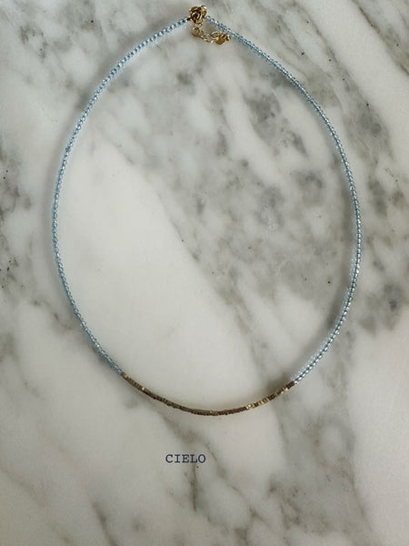 GIROCOLLO EMATITE E ZIRCONI AZZURRO