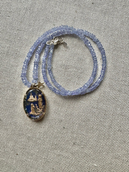 Girocollo di IOLITE e ciondolo VINTAGE