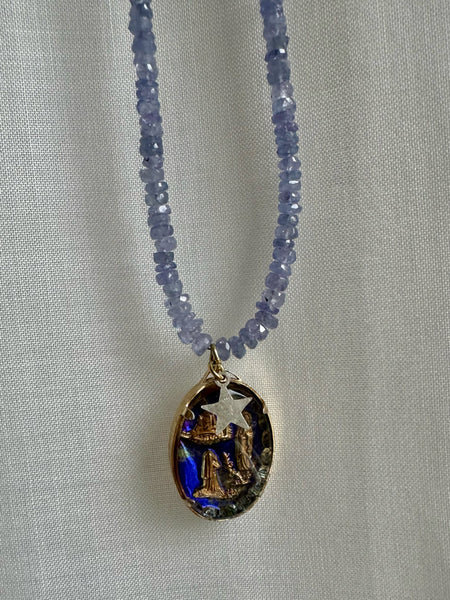 Girocollo di IOLITE e ciondolo VINTAGE