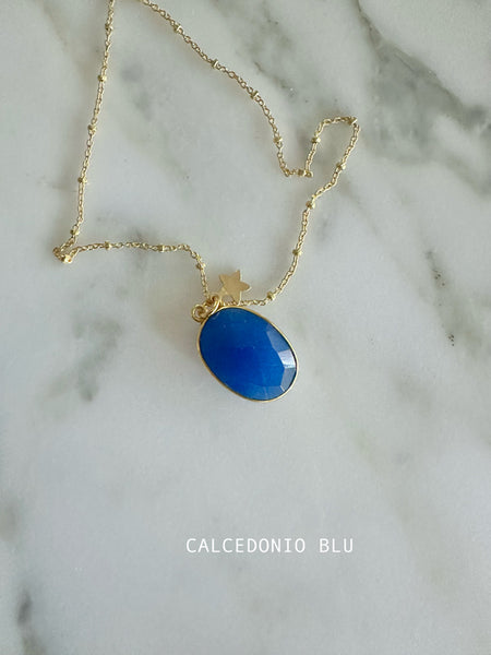collana calcedonio e stellina